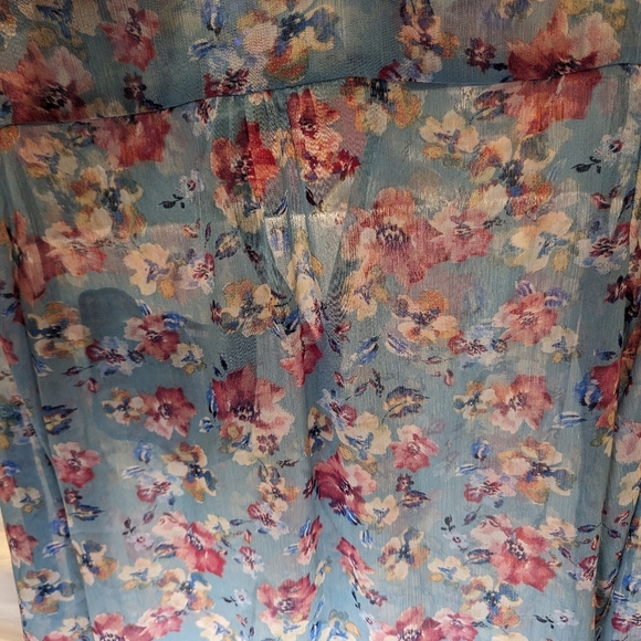 KUT from the Kloth XS Jasmine Floral Blouse Top see through blouse Scooped - Picture 11 of 12